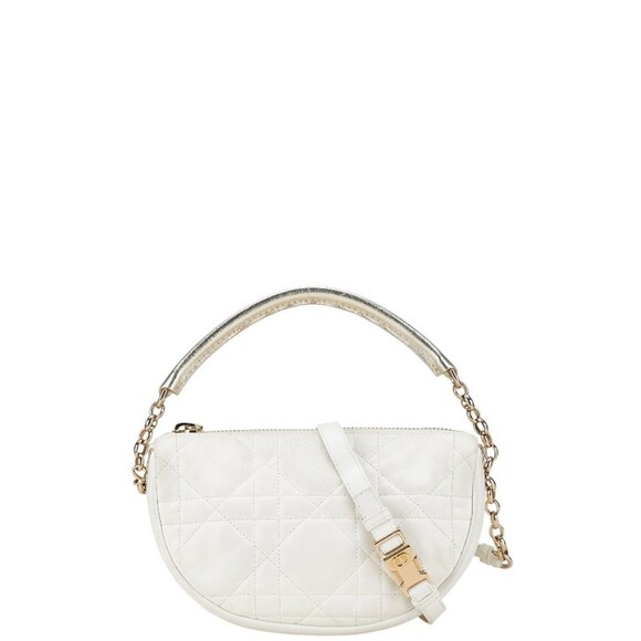 DIOR White Lambskin Leather Shoulder Bag - Picture 1 of 9